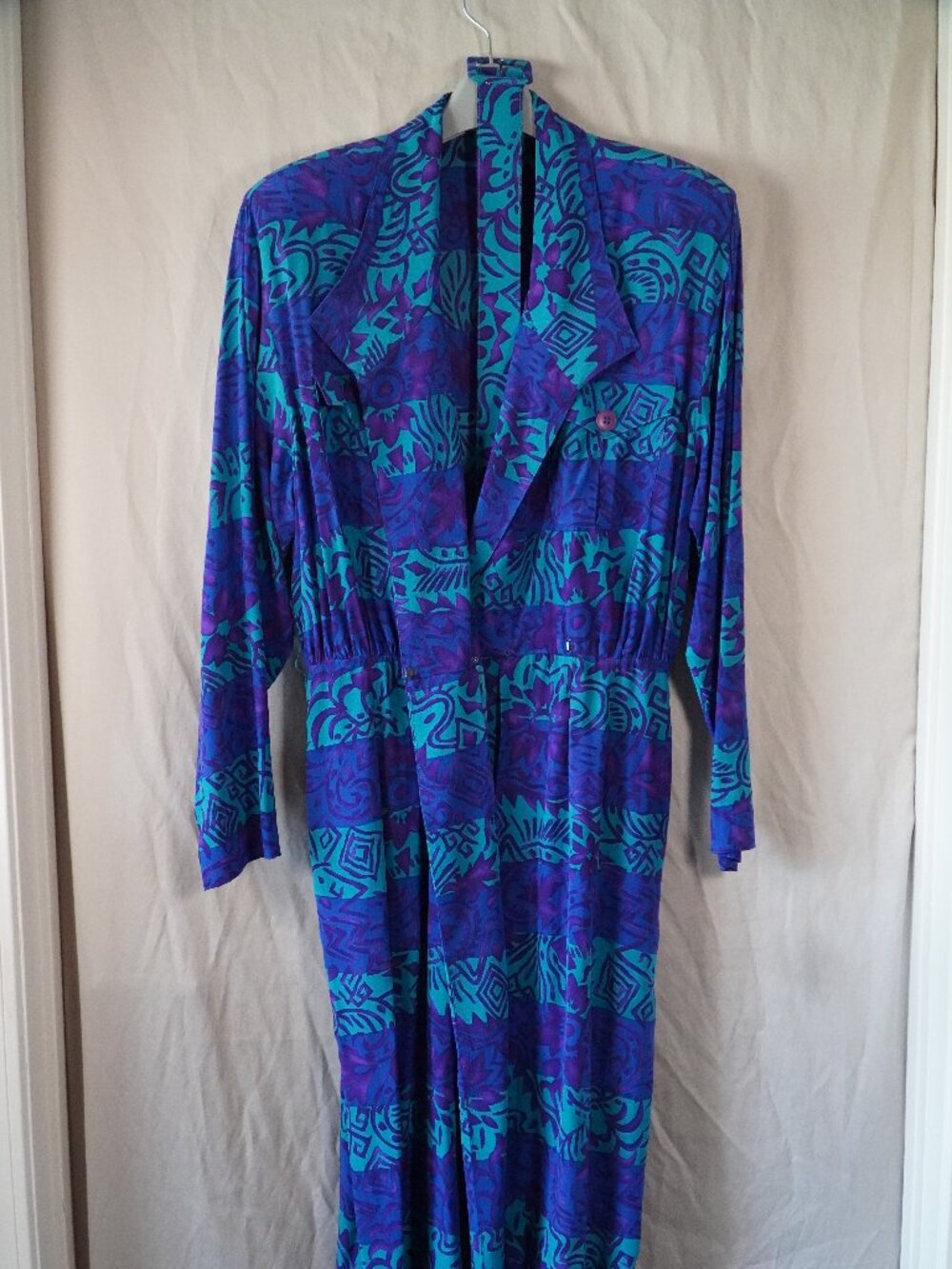 Vintage Gillian silk patterned dress & belt